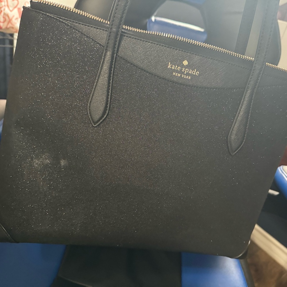 Kate Spade black glitter tote